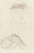 Two Drapery Studies Drawing by Ford Madox Brown