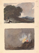 Two Drawings On One Sheet: Landscape Drawing by Artokoloro