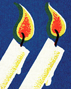 Two lit candles Drawing by CSA Images Two lit candles Drawing by CSA Images
