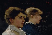 Two Profiles Painting by Helene Schjerfbeck Two Profiles Painting by Helene Schjerfbeck