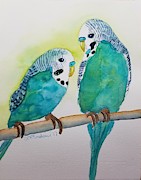 Two Purty Birdies Painting by Ann Frederick