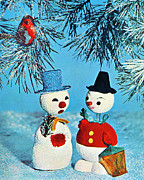 Two Snowmen Decoration Drawing by CSA Images Two Snowmen Decoration Drawing by CSA Images