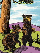 Two Startled Bears Drawing by CSA Images Two Startled Bears Drawing by CSA Images