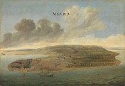 Two Views of Dutch East India Company Trading Posts Lawec in Cambodia and Banda in the Southern ... Painting by anonymous -rejected attribution- Johannes Vinckboons -attributed to-