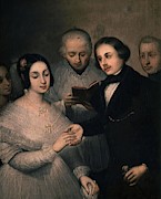 'Una boda en 1830', ca. 1830, Oil on canvas, 80,5 x 63 cm. JOSE GUTIERREZ DE LA VEGA . Painting by Jose Gutierrez de la Vega -1791-1865-