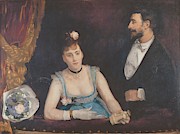 Une loge aux Italiens-a box at the Italian Opera, around 1874 Canvas, 98 x 130. Painting by Eva Gonzales