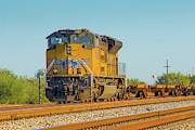 Union Pacific Locomotive at Red Rock Arizona Sunset Photograph by Edward Fielding