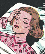 Upset Woman Lying in Bed Drawing by CSA Images Upset Woman Lying in Bed Drawing by CSA Images