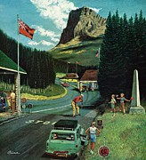 U.s./canadian Border At Waterton-glacier Drawing by Ben Kimberly Prins