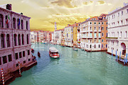 Vaporetto cruises down the Grand Canal  Photograph by Steve Estvanik