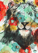 Vibrant Lion Painting by Patricia Pinto