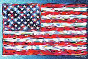 Vibrant Stars & Stripes Painting by Carolee Vitaletti