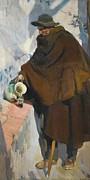 Viejo Castellano Sirviendose Vino Painting by Joaquin Sorolla