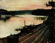 View From Elaintarha At Sunset Painting by Akseli Gallen-kallela View From Elaintarha At Sunset Painting by Akseli Gallen-kallela