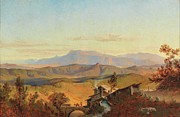 View From The Sabine Hills Near Rome Painting by Edmund Von Worndle View From The Sabine Hills Near Rome Painting by Edmund Von Worndle