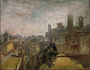 View Of Barcelona From A Rooftop In Riera De Sant Joan Painting by Ramon Marti I Alsina View Of Barcelona From A Rooftop In Riera De Sant Joan Painting by Ramon Marti I Alsina