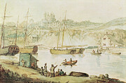 View Of Exeter From The River Exmouth Painting by Thomas Rowlandson