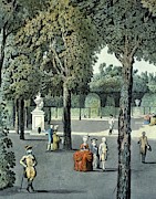 View of gardens of the Royal Palace at Schoenbrunn Vienna, engraving end 18th century. Painting by Laurenz Janscha -1749-1812- View of gardens of the Royal Palace at Schoenbrunn Vienna, engraving end 18th century. Painting by Laurenz Janscha -1749-1812-