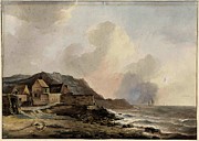 View of the coast at Boulogne sur Mer. Painting by Petrus Johannes Schotel