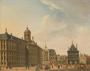 View of the Dam in Amsterdam. View of the Dam, Amsterdam. Painting by Jan Ekels View of the Dam in Amsterdam. View of the Dam, Amsterdam. Painting by Jan Ekels