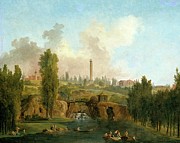 View Of The Park Of Mereville Painting by Hubert Robert View Of The Park Of Mereville Painting by Hubert Robert