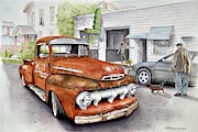 Vintage Ford F1 Painting by Jeanette Ferguson