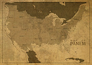Vintage Map of Panem from The Hunger Games Mixed Media by Design Turnpike Vintage Map of Panem from The Hunger Games Mixed Media by Design Turnpike