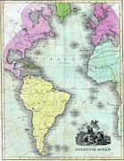 Vintage map of the Atlantic ocean Photograph by Steve Estvanik Vintage map of the Atlantic ocean Photograph by Steve Estvanik