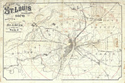 Vintage St Louis Map V2 Mixed Media by Wild Apple Portfolio