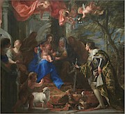 'Virgin and Child worshiped by Saint Louis, King of France', 1665-1668, Spanish ... Painting by Claudio Coello -1642-1693- 'Virgin and Child worshiped by Saint Louis, King of France', 1665-1668, Spanish ... Painting by Claudio Coello -1642-1693-