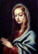 'Virgin Mary', 17th century, Oil on canvas, 67 x 48 cm, P02797. PEDRO ATANASIO BOCANEGRA . Painting by Pedro Atanasio Bocanegra -1638-1689-