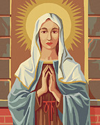 Virgin Mary Paint By Number Drawing by CSA Images Virgin Mary Paint By Number Drawing by CSA Images