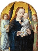 Virgin With Child Between Angels Playing Music Painting by Gerard David Virgin With Child Between Angels Playing Music Painting by Gerard David