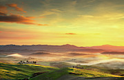 Volterra foggy panorama at sunset Photograph by Stefano Orazzini Volterra foggy panorama at sunset Photograph by Stefano Orazzini
