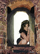 Waiting at the Window Painting by Annalisa Rivera-Franz Waiting at the Window Painting by Annalisa Rivera-Franz