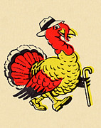 Walking Turkey Drawing by CSA Images Walking Turkey Drawing by CSA Images