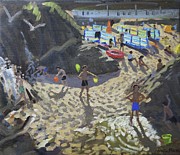 Waterfall, Porthmeor Beach, St Ives, 2014 Painting by Andrew Macara