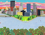 West End Overlook Drawing by John Wiegand