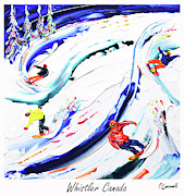 Whistler Vintage Ski Poster Painting by Pete Caswell