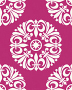 White Fleur De Lis Pattern on Pink Background Drawing by CSA Images White Fleur De Lis Pattern on Pink Background Drawing by CSA Images