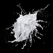 White Paint Splash On Black Background Photograph by Biwa Studio