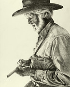 Whittling John Drawing by David Walker