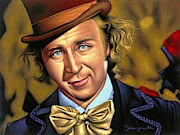 Willy Wonka  Gene Wilder portrait Painting by Zenon Jimenez
