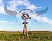 Windmill and Bison 004 Photograph by Rob Graham Windmill and Bison 004 Photograph by Rob Graham