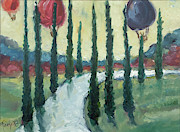 Wine Country Balloons Painting by Roxy Rich