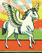 Winged Horse Drawing by CSA Images Winged Horse Drawing by CSA Images