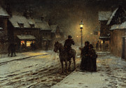 Winter Evening By George Henry Boughton Painting by George Henry Boughton