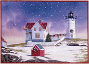 Winter Lighthouse 2 Painting by William Vanderdasson