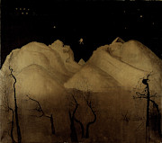 Winter Night in the Mountains, study Pastel by Harald Sohlberg
