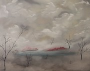 Winters Fog Painting by Berlynn